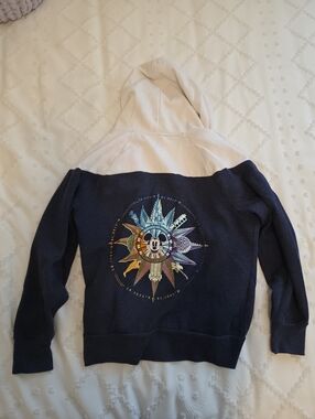 Walt Disney World Four Parks Embroidered Compass Mickey Mouse Full Zip Hoodie